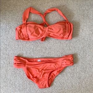 coral athleta bikini swimsuit
